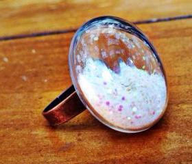 Snow Globe Glass ring